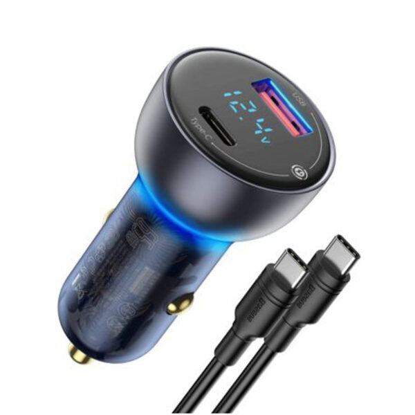 Baseus Car Charger 65W Particular Digital Display QC+PPS Dual Quick Charger Dark Gray Baseus Car Charger 65W Particular Digital Display QC+PPS Dual Quick Charger Dark Gray